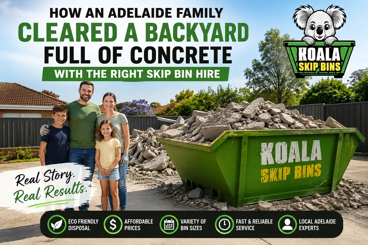How an Adelaide Family Cleared a Backyard Full of Concrete with the Right Skip Bin Hire